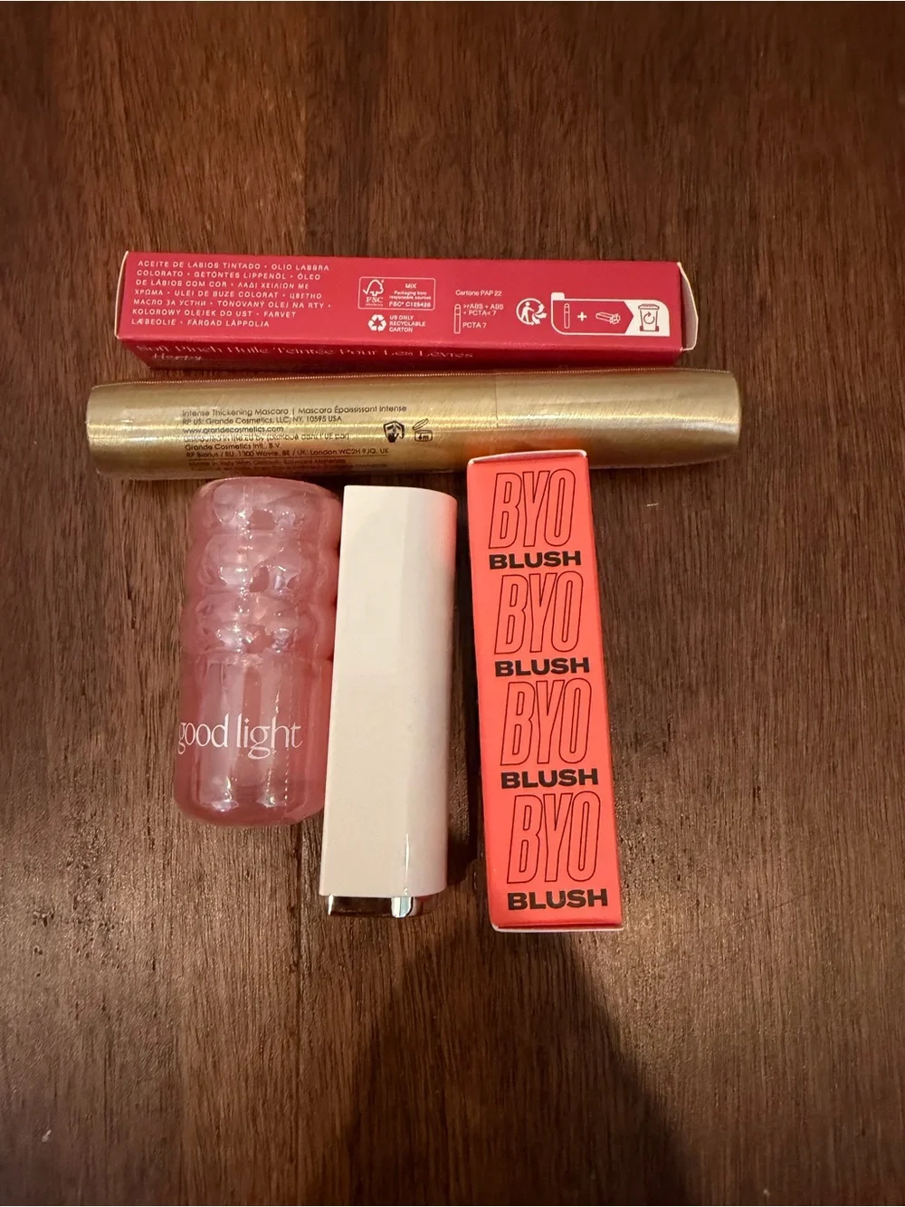 Rare Beauty Lip Products Set — Pink, Coral, Nude